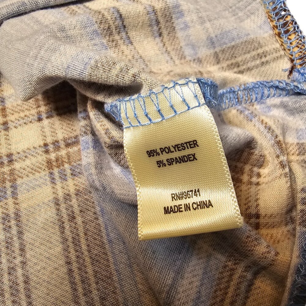 Self Esteem Blue Plaid Crop Top Size XL Excellent Used Condition - Picture 5 of 6